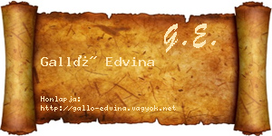 Galló Edvina névjegykártya